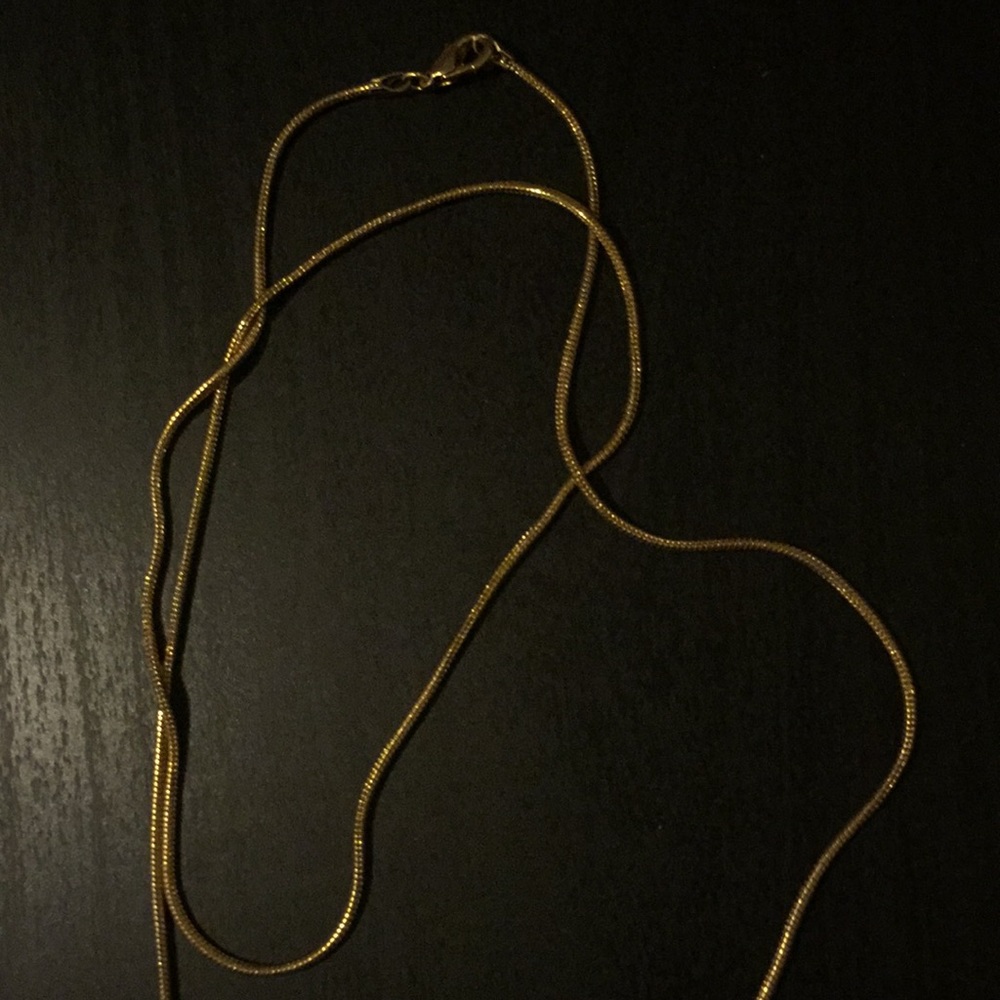 Gold plated long snake chain necklace